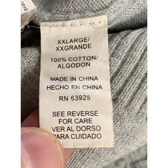 Men's (XXL) XG Cotton Striped Gray Yellow Black Longsleeve Sweater - Picture 8 of 13